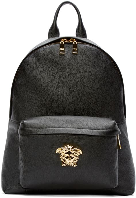 versace black leather medusa backpack|Versace Medusa clutch bag.